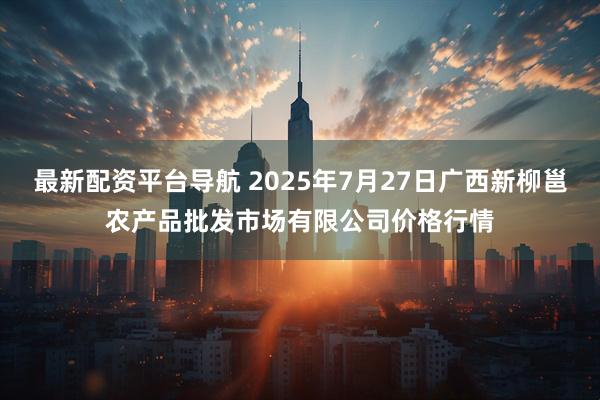 最新配资平台导航 2025年7月27日广西新柳邕农产品批发市场有限公司价格行情